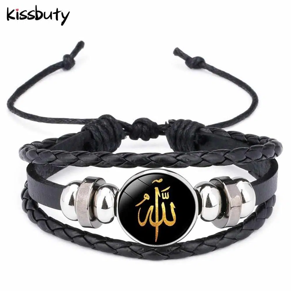 C177 Islamic Multilayered Leather Bracelet