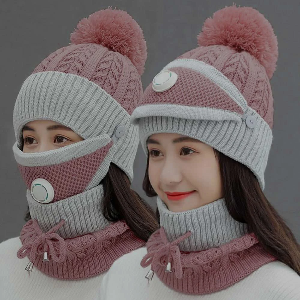 WH23P Knitted Hat Warm Cap Winter Hats For Women