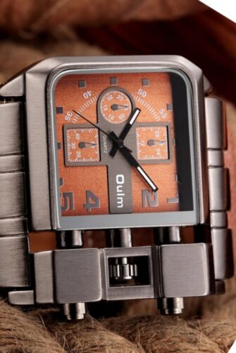 UM12G Oulm Casual Leather Strap Sports Watch photo review