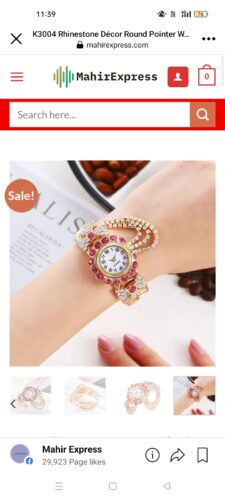 K3004 Rhinestone Décor Round Pointer Watch photo review