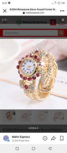 K3004 Rhinestone Décor Round Pointer Watch photo review