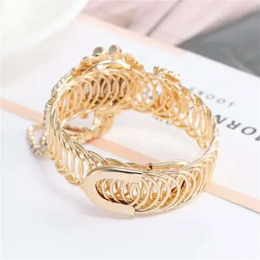 K3017 Rhinestone Décor Round Pointer Watch - Image 4