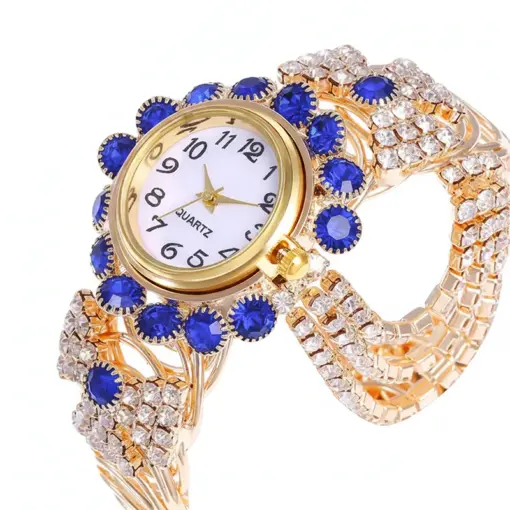 K3017 Rhinestone Décor Round Pointer Watch - Image 2