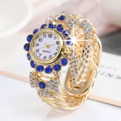 K3017 Rhinestone Décor Round Pointer Watch