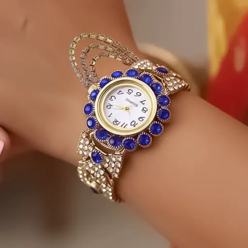 K3017 Rhinestone Décor Round Pointer Watch - Image 3