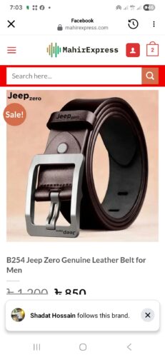 B254 Jeep Zero Genuine Leather Belt for Men photo review
