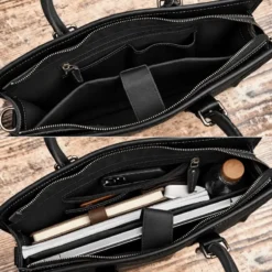 B2008 High Quality PU Leather Briefcase Laptop Business Bag - Image 4
