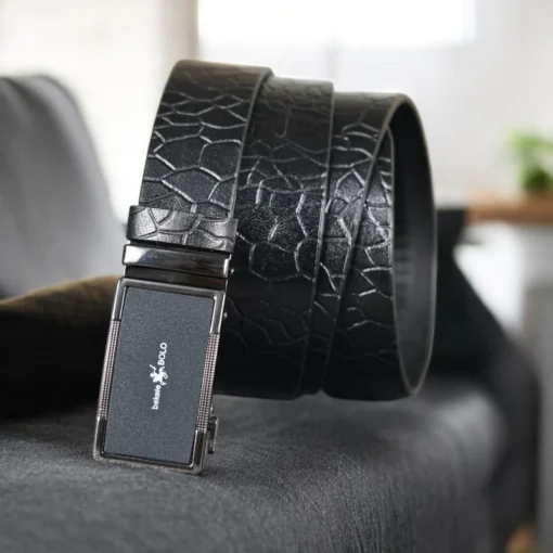 B528 bekeleBOLO Genuine Leather Automatic Buckle Belt - Image 2