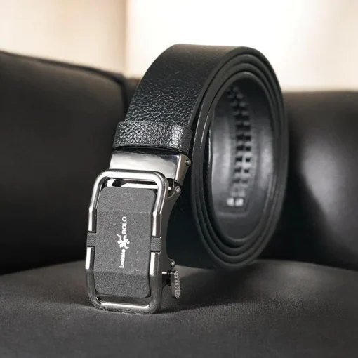 B529 bekeleBOLO Genuine Leather Automatic Buckle Belt - Image 5