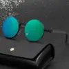 A780 STARL Retro Round Frame Glasses With Wood Grain Legs