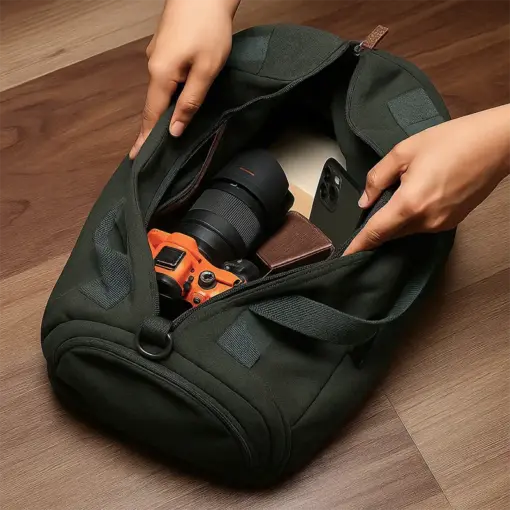 B1050 Large Capacity Canvas Travel Bag - Image 3