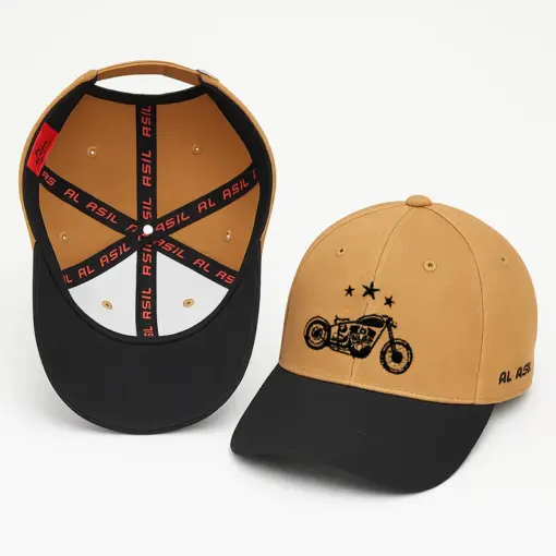 CP1190 Brown & Black Cap with Vintage Moto Vibe - Image 4