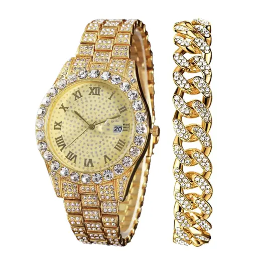 K1059 Luxury Elegant Big Dial Watch with Bracelete - Image 2