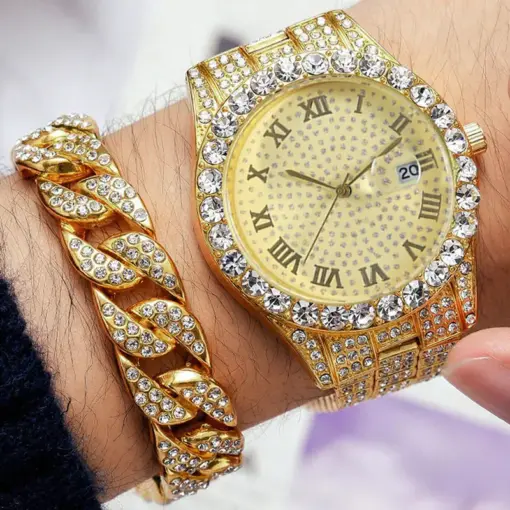 K1059 Luxury Elegant Big Dial Watch with Bracelete - Image 3