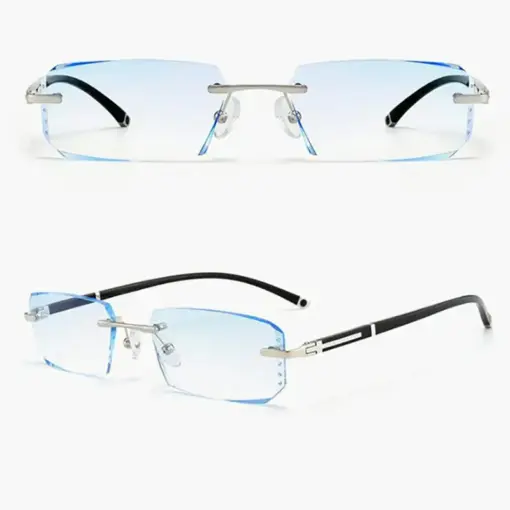 A795 New Cut-Edge Frameless HD Anti-Blue Light Glasses for Men - Image 7