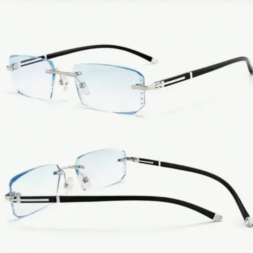 A795 New Cut-Edge Frameless HD Anti-Blue Light Glasses for Men - Image 5