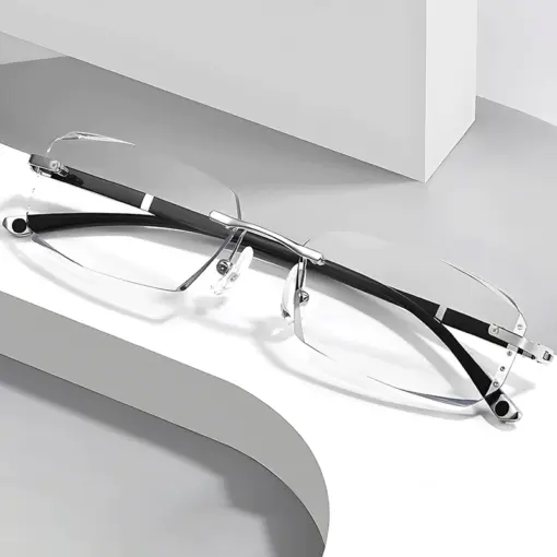 A796 New Cut-Edge Frameless HD Anti-Blue Light Glasses for Men - Image 6