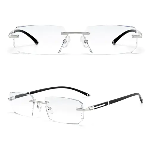 A796 New Cut-Edge Frameless HD Anti-Blue Light Glasses for Men - Image 3