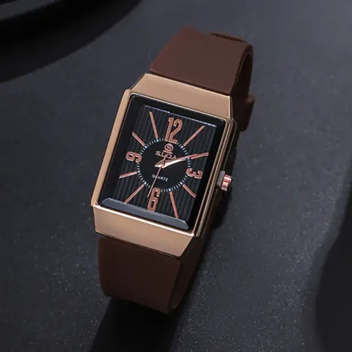 K1066 Premium Rectangle Silicone Strap Watch