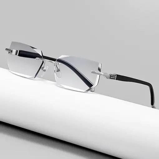 A805 New Cut-Edge Frameless HD Anti-Blue Light Glasses for Men - Image 4