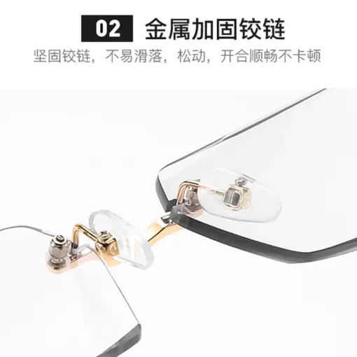 A806 New Cut-Edge Frameless HD Anti-Blue Light Glasses for Men - Image 3