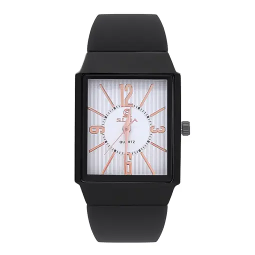 K1081 Premium Rectangle Silicone Strap Watch
