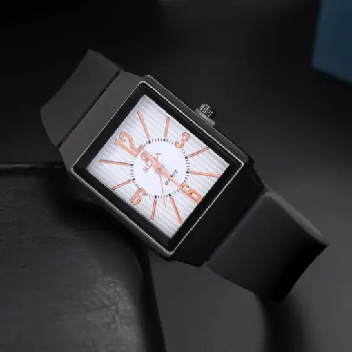 K1081 Premium Rectangle Silicone Strap Watch - Image 3