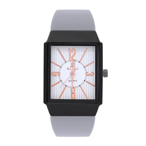 K1082 Premium Rectangle Silicone Strap Watch