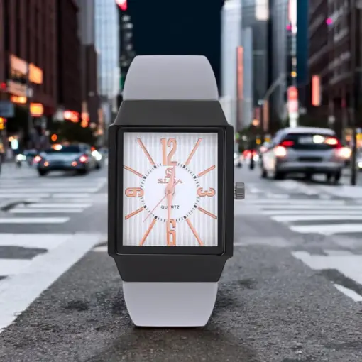 K1082 Premium Rectangle Silicone Strap Watch - Image 3