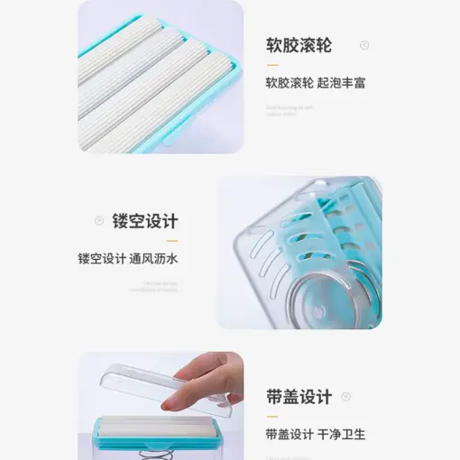WC15 Multifunctional Hand-Free Rubbing and Roller Soap Box - Image 5