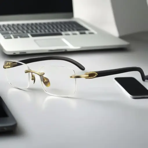 A825 Frameless HD Anti-Blue Light Premium Glasses - Image 3
