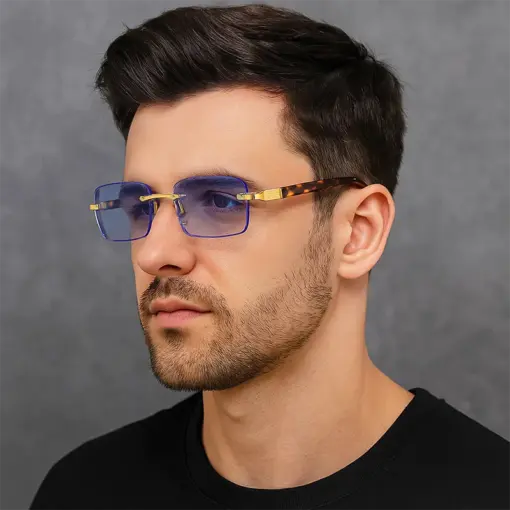 A833 New Cut-Edge Frameless HD Anti-Blue Light Glasses - Image 2