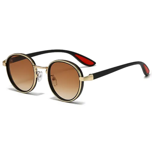 A834 STARL Retro Casual Gold-Rimmed Round Sunglasses - Image 3