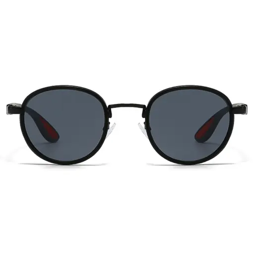 A835 STARL Retro Casual Round Black Sunglasses - Image 3
