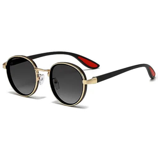 A837 STARL Retro Casual Gold-Rimmed Round Sunglasses - Image 2