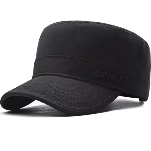 CP1218 SPIRIT Black Military Style Cap – Adjustable & Breathable