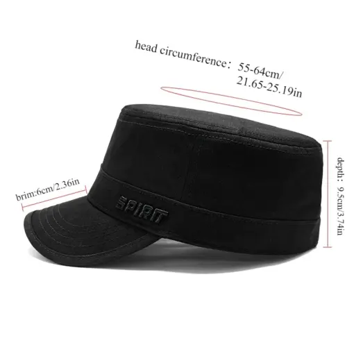CP1218 SPIRIT Black Military Style Cap – Adjustable & Breathable - Image 5