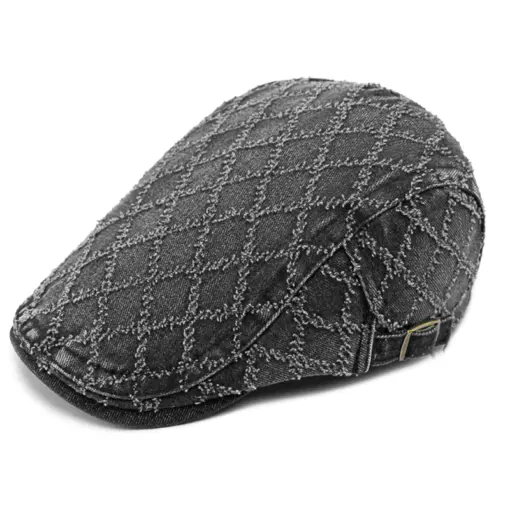 CP1236 Premium Denim Flat Cap - Stylish and Versatile - Image 4