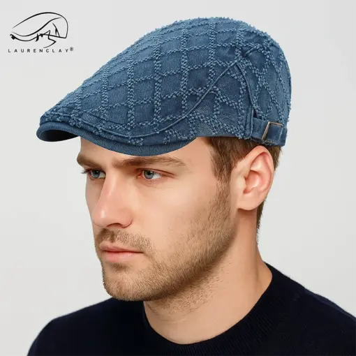 CP1235 Premium Denim Flat Cap - Stylish and Versatile - Image 2