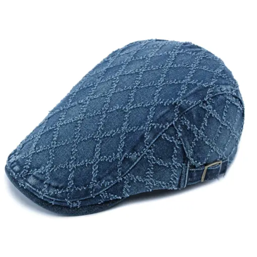 CP1235 Premium Denim Flat Cap - Stylish and Versatile - Image 3