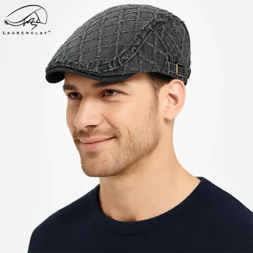 CP1236 Premium Denim Flat Cap - Stylish and Versatile - Image 2