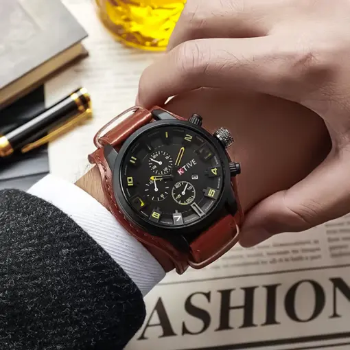 K1091 KTEVI Premium Analog Wristwatch with Calendar - Image 2