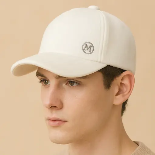CP1242 Premium White Fleece Wool Blend Cap - Image 2