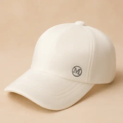 CP1242 Premium White Fleece Wool Blend Cap