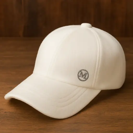 CP1242 Premium White Fleece Wool Blend Cap - Image 3