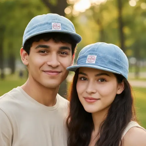 CP1247 Unisex Light Blue Denim Casual Cap - Image 4