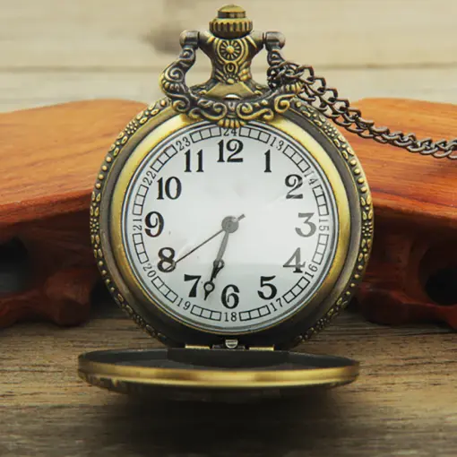 K1104 Vintage Nanjing Presidential Palace Engraved Bronze Pocket Watch - Image 5