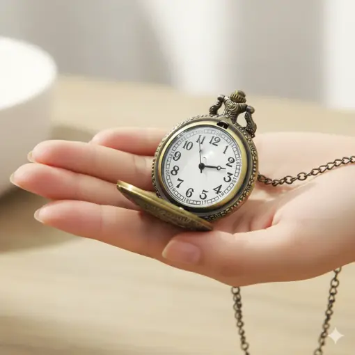 K1104 Vintage Nanjing Presidential Palace Engraved Bronze Pocket Watch - Image 3