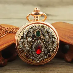 K1105 Vintage Royal Pocket Watch – Antique Gemstone Design