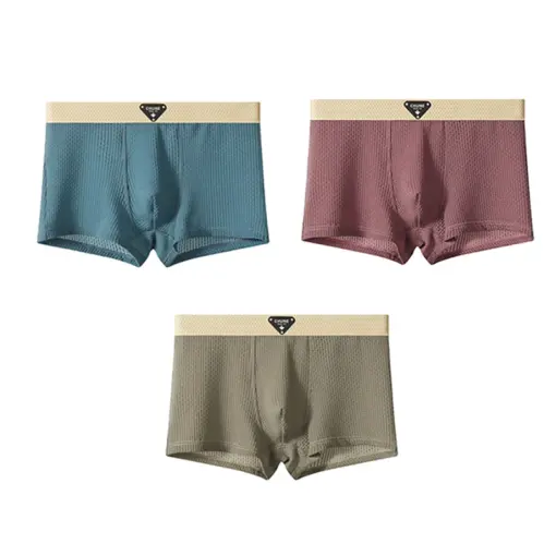 UN1005 CHUNEI Men’s Cotton Breathable Boxer Briefs – (3 Pack Pcs) - Image 4